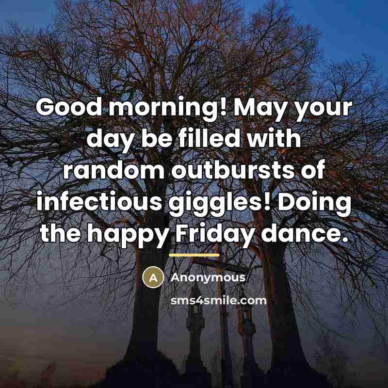 “Good morning! May your day be filled with random outbursts…” quote by Anonymous