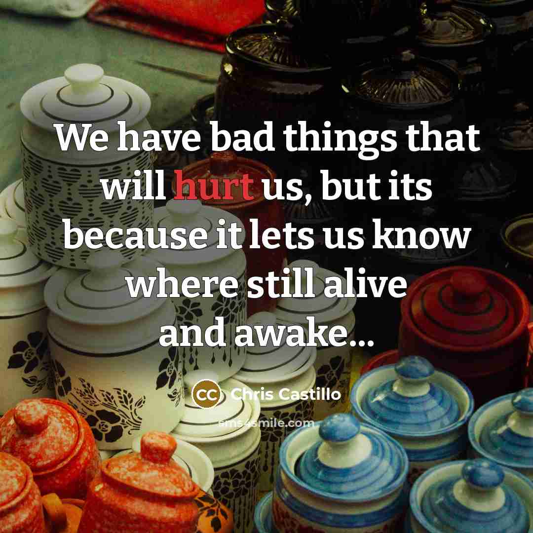 “We have bad things that will hurt us, but its…” quote by Chris Castillo