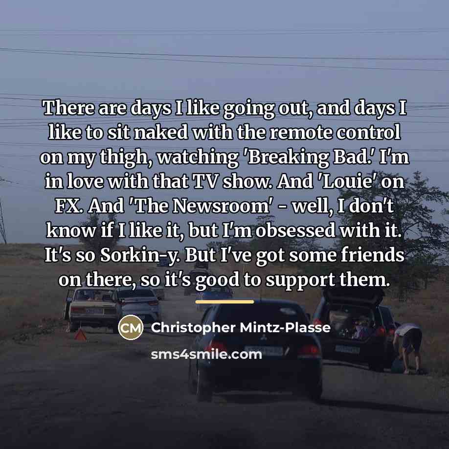 “There are days I like going out, and days I…” quote by Christopher Mintz-Plasse