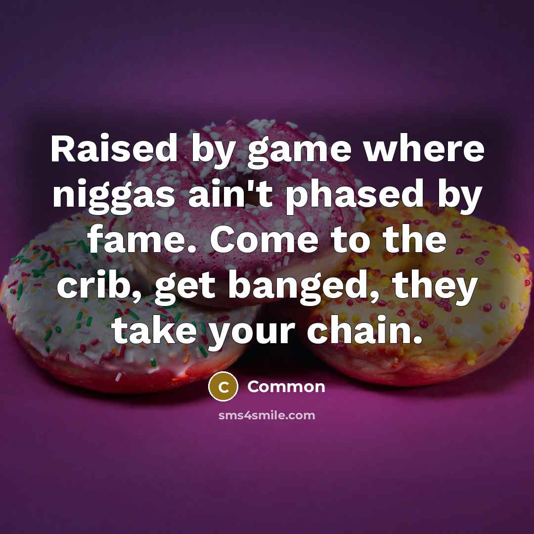 “Raised by game where niggas ain't phased by fame. Come…” quote by Common