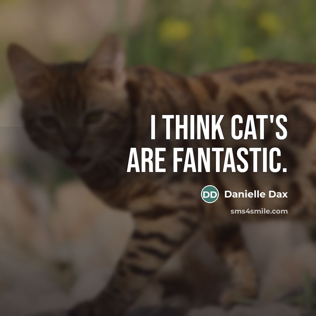 “I think cat's are fantastic.…” quote by Danielle Dax