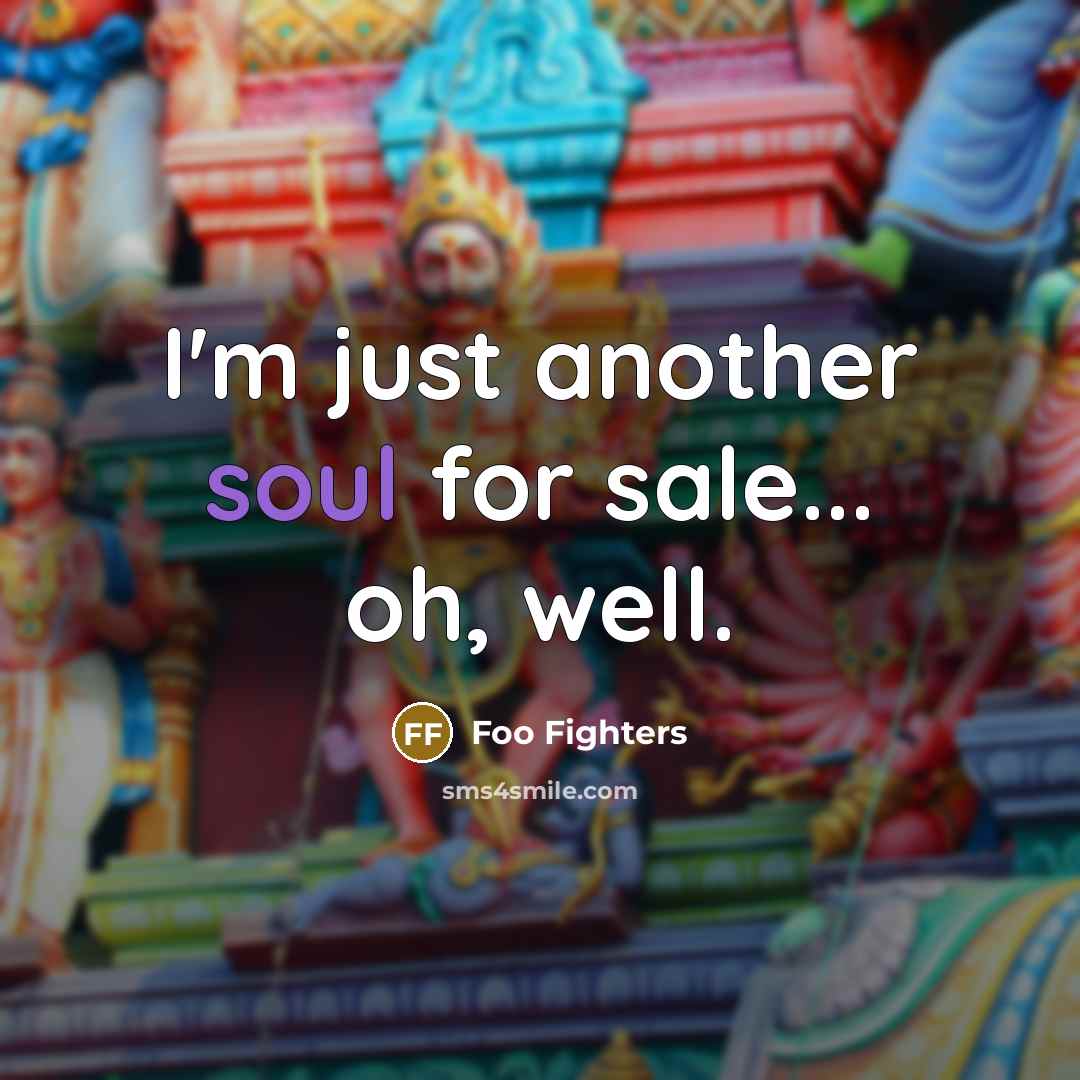 “I'm just another soul for sale... oh, well.” quote by Foo Fighters