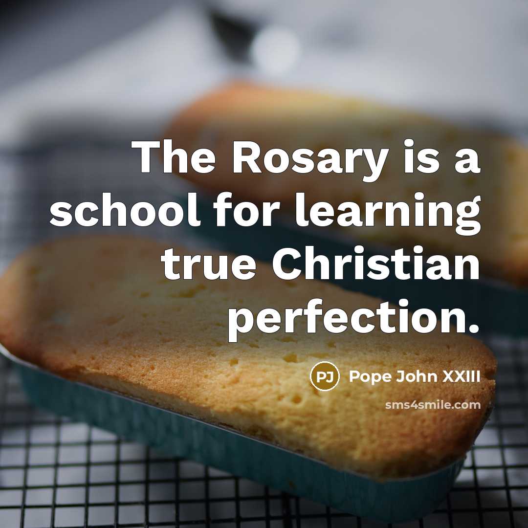 “The Rosary is a school for learning true Christian perfection.…” quote by Pope John XXIII