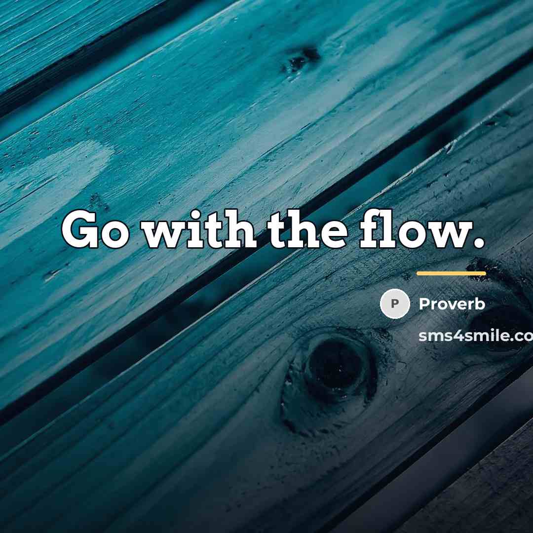 “Go with the flow.…” quote by Proverb