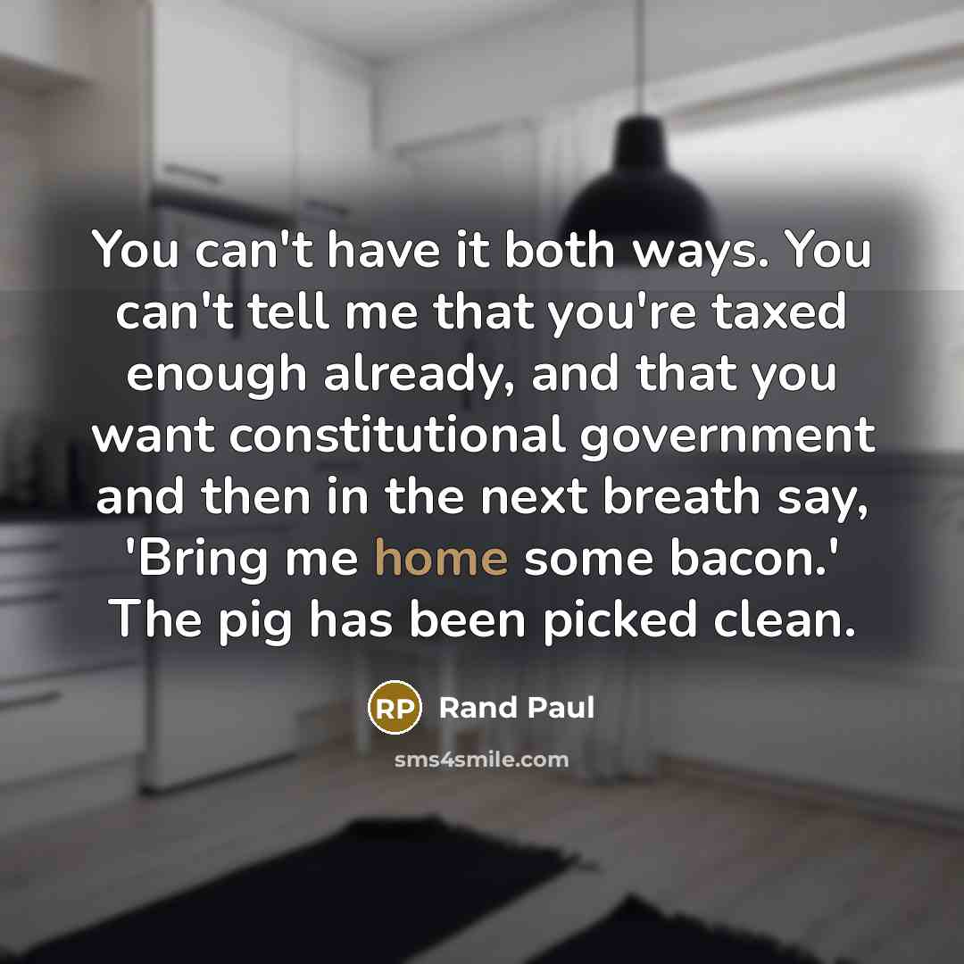 “You can't have it both ways. You can't tell me…” quote by Rand Paul