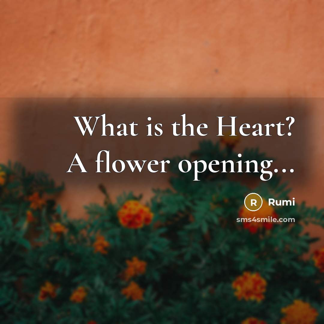 “What is the Heart? A flower opening...…” quote by Rumi