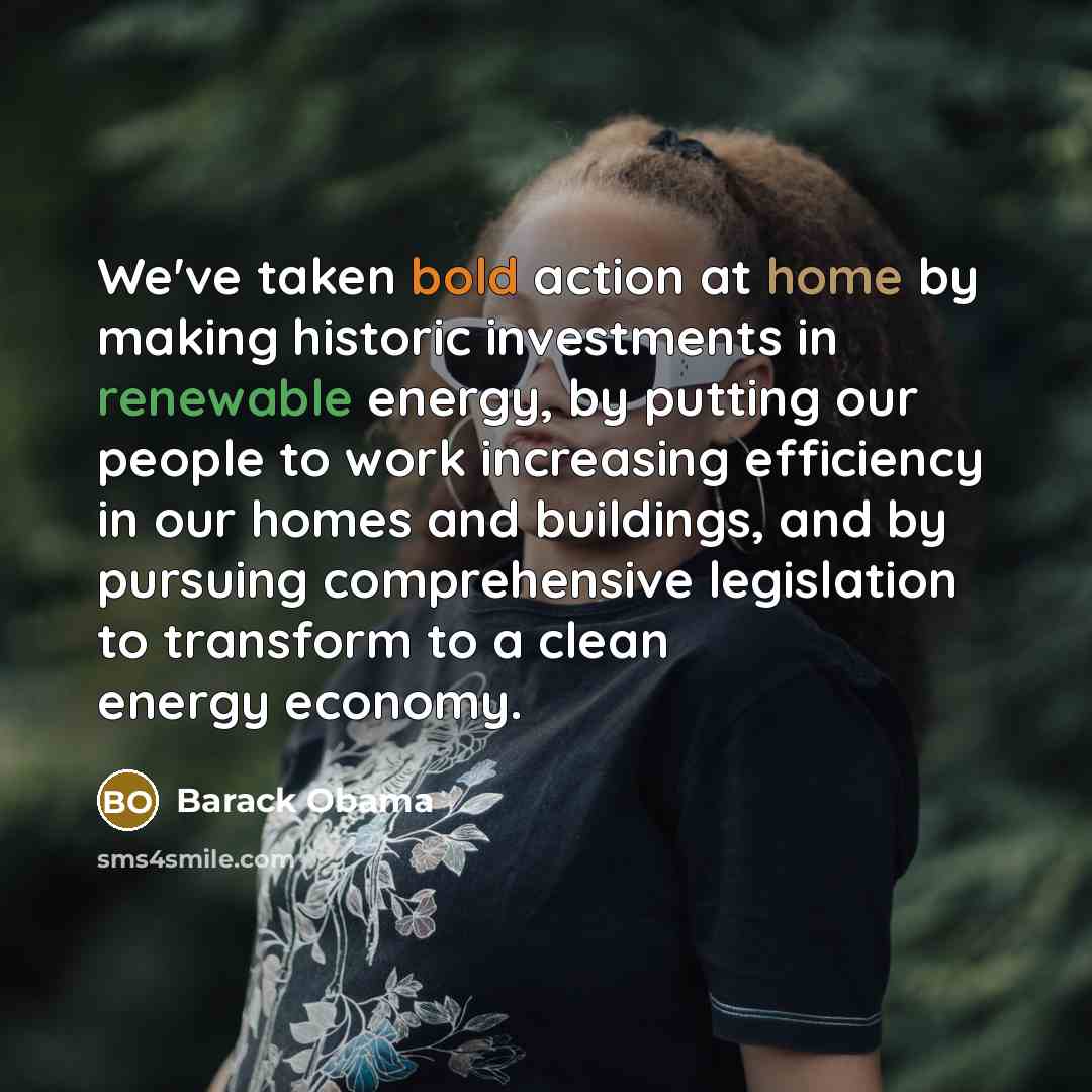 “We've taken bold action at home by making historic investments…” quote by Barack Obama