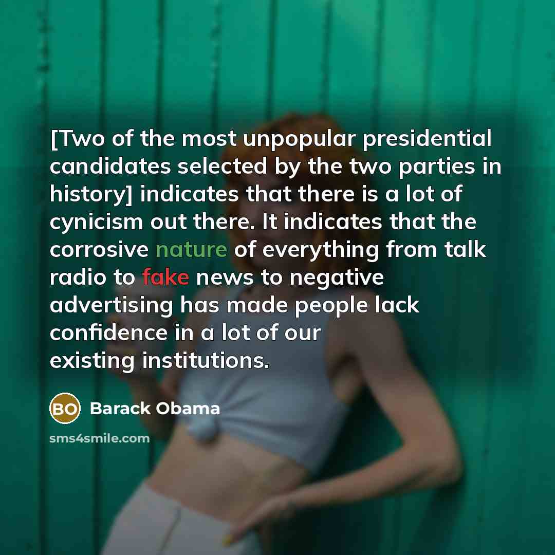 “[Two of the most unpopular presidential candidates selected by the…” quote by Barack Obama
