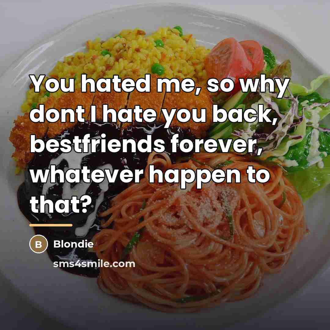 “You hated me, so why dont I hate you back,…” quote by Blondie