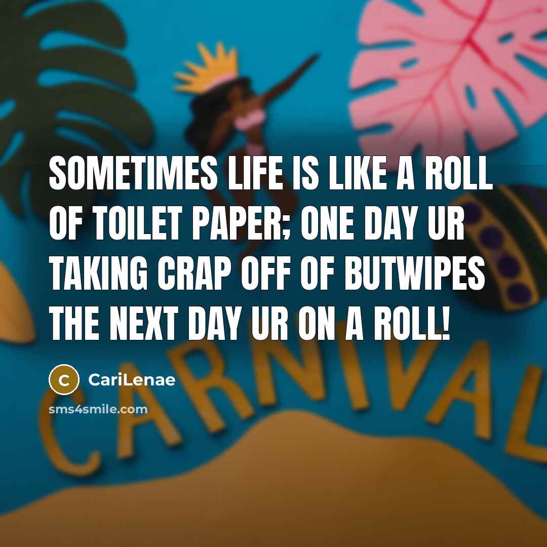 “Sometimes life is like a roll of toilet paper; one…” quote by CariLenae