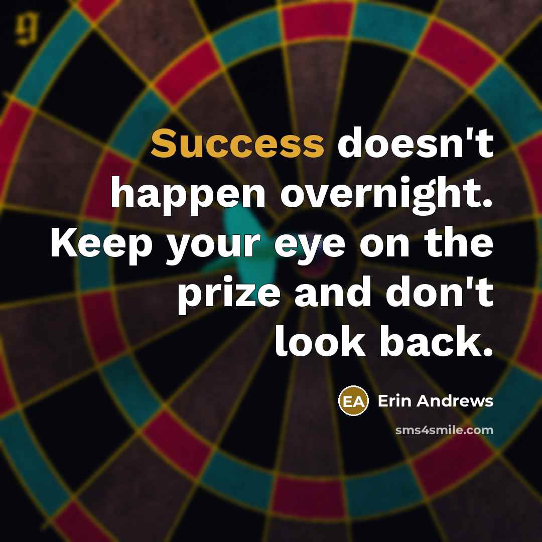 “Success doesn't happen overnight. Keep your eye on the prize…” quote by Erin Andrews