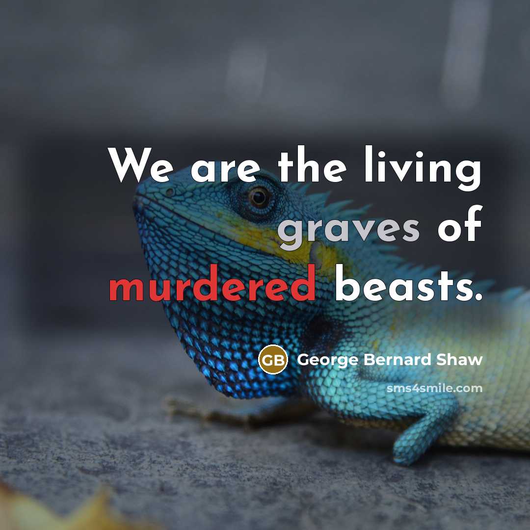 “We are the living graves of murdered beasts.…” quote by George Bernard Shaw