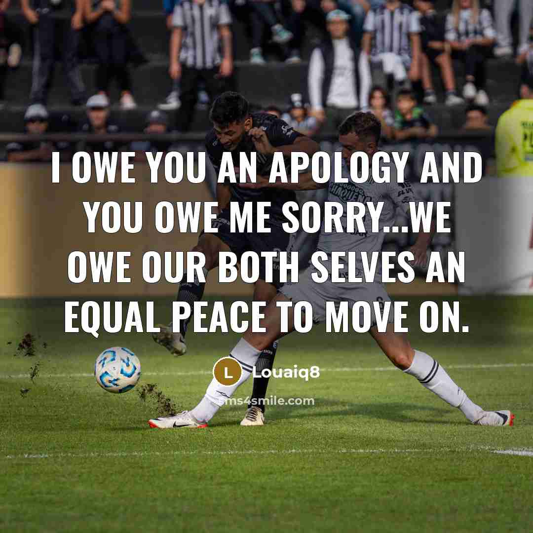 “I owe you an apology and you owe me sorry...We…” quote by Louaiq8