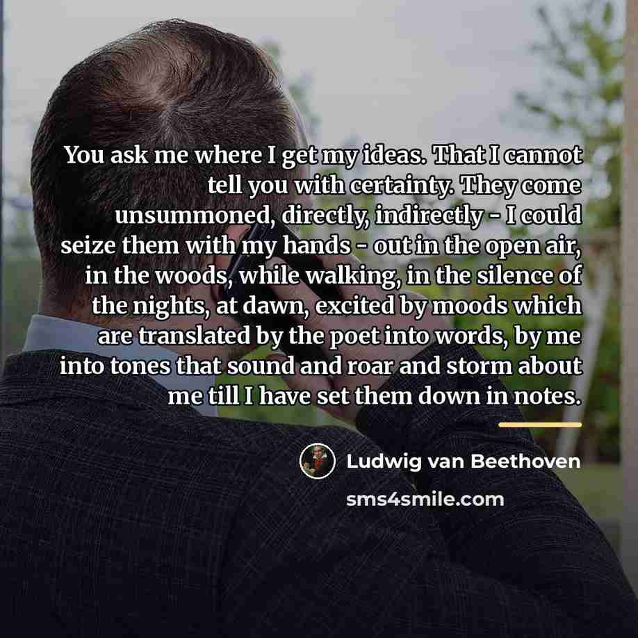 “You ask me where I get my ideas. That I…” quote by Ludwig van Beethoven