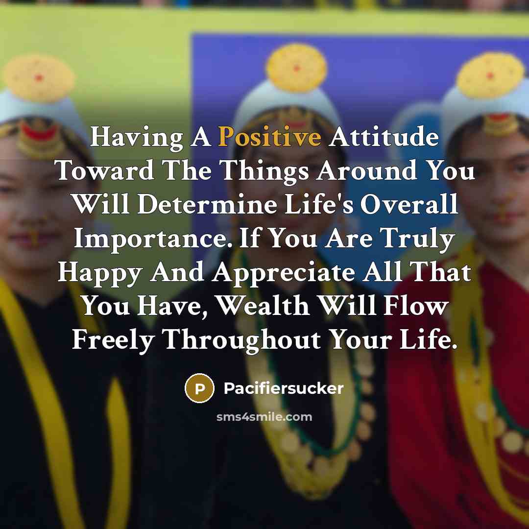 “Having A Positive Attitude Toward The Things Around You Will…” quote by Pacifiersucker