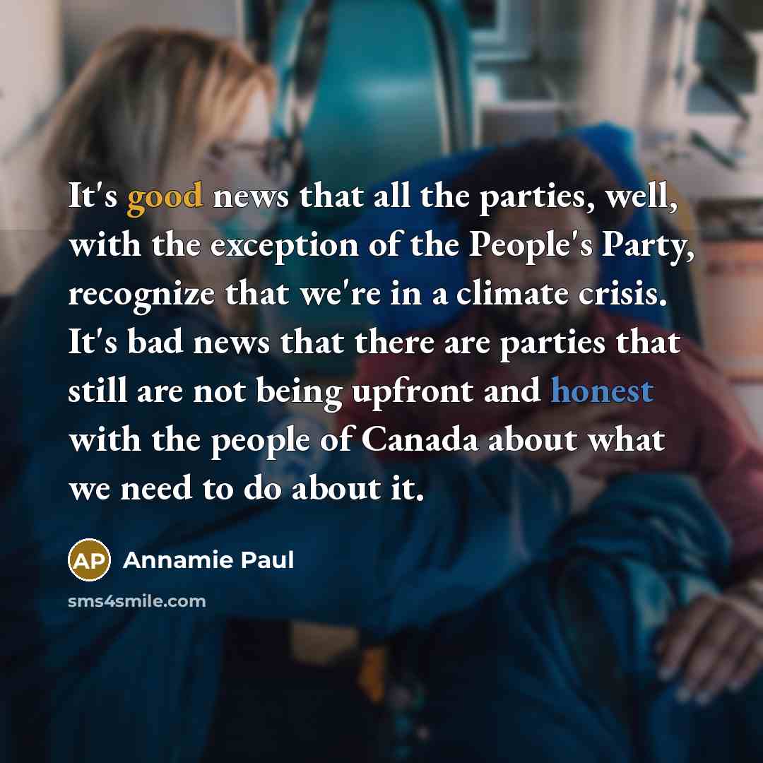 “It's good news that all the parties, well, with the…” quote by Annamie Paul