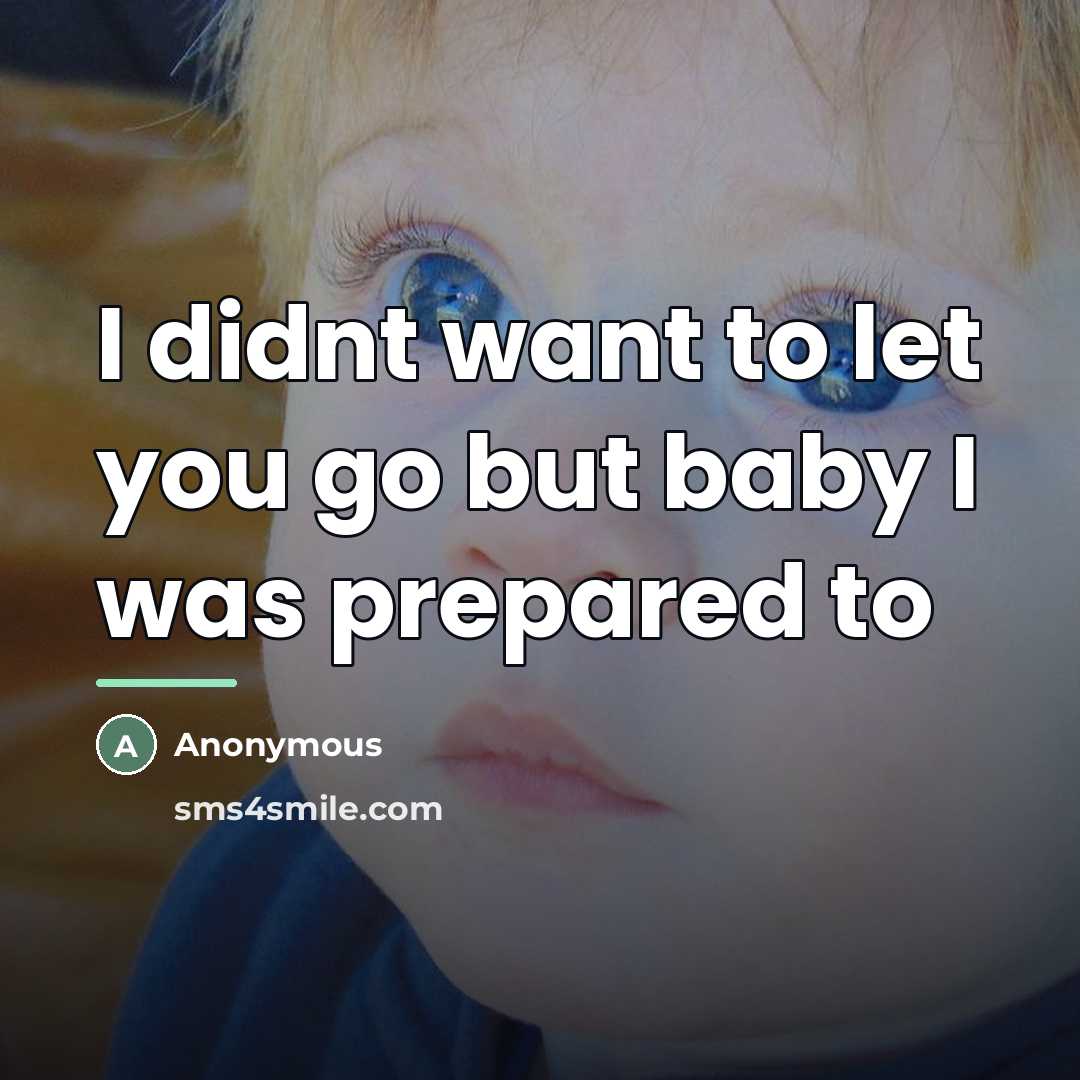 “I didnt want to let you go but baby I…” quote by Anonymous
