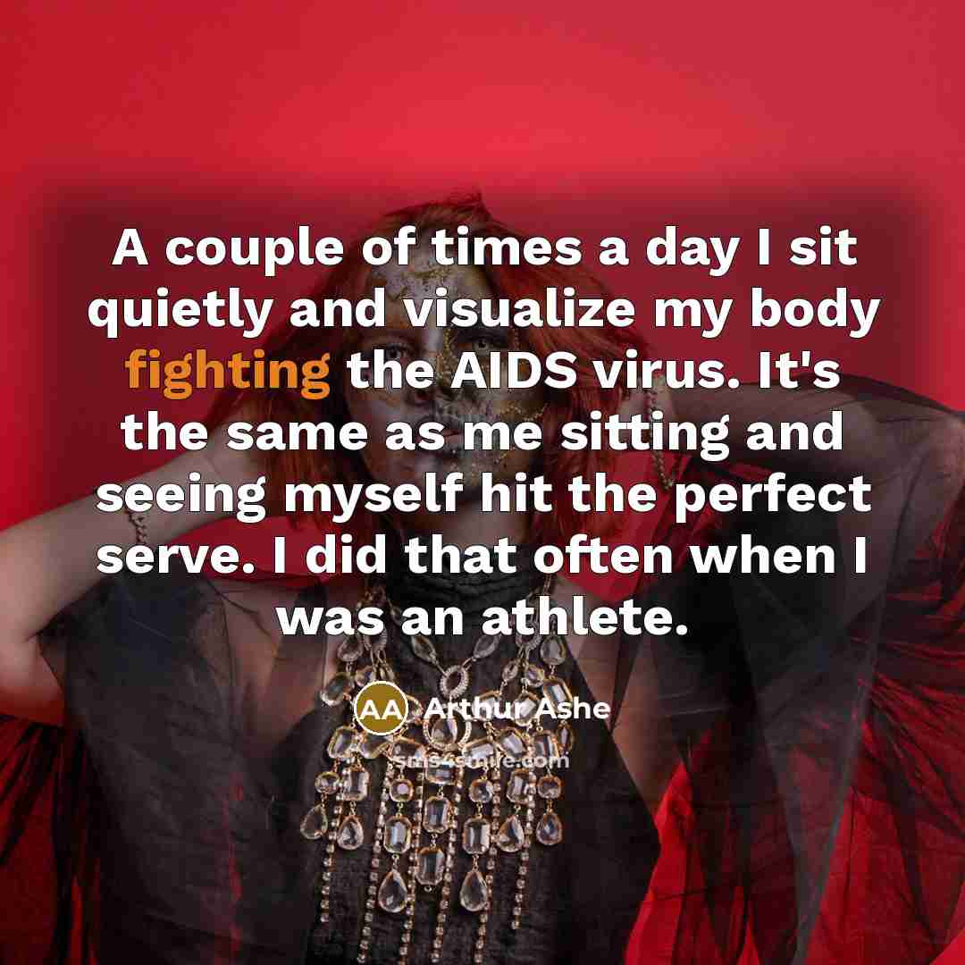 “A couple of times a day I sit quietly and…” quote by Arthur Ashe