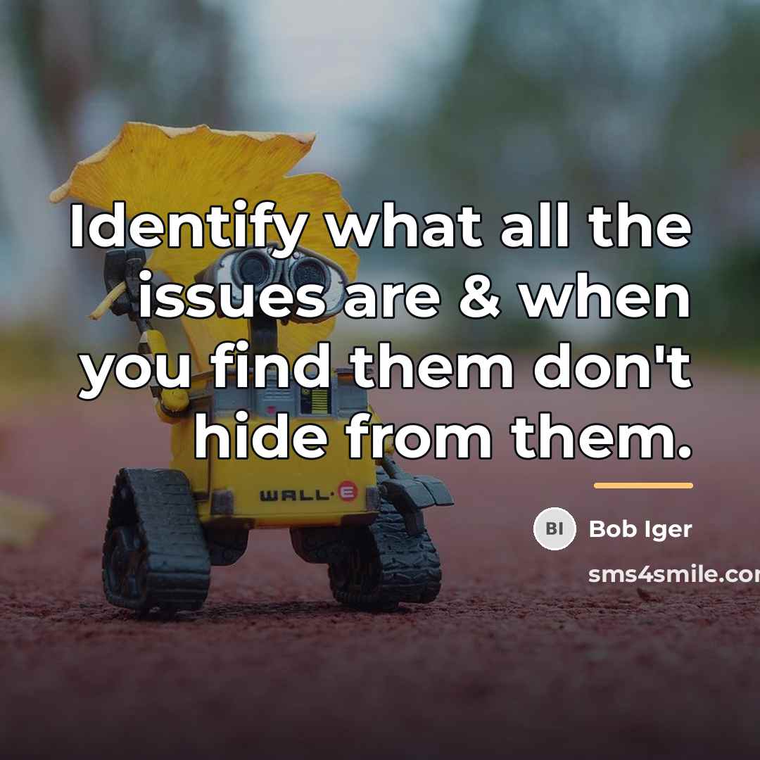“Identify what all the issues are & when you find…” quote by Bob Iger