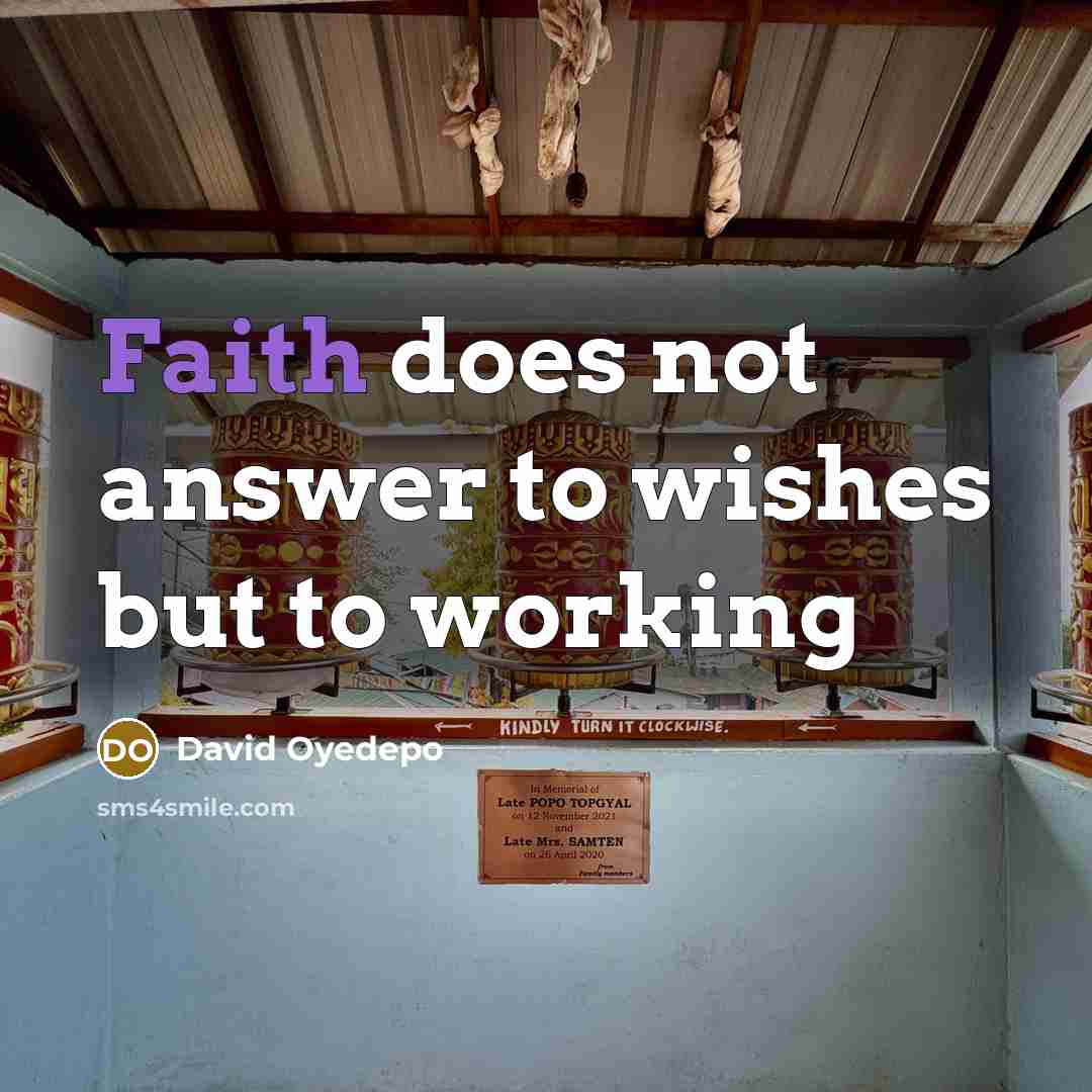 “Faith does not answer to wishes but to working…” quote by David Oyedepo