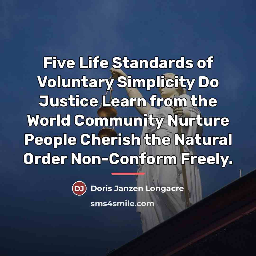 “Five Life Standards of Voluntary Simplicity Do Justice Learn from…” quote by Doris Janzen Longacre