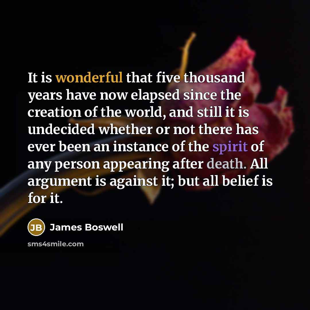 “It is wonderful that five thousand years have now elapsed…” quote by James Boswell