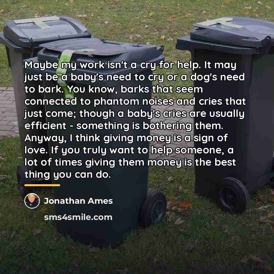 “Maybe my work isn't a cry for help. It may…” quote by Jonathan Ames