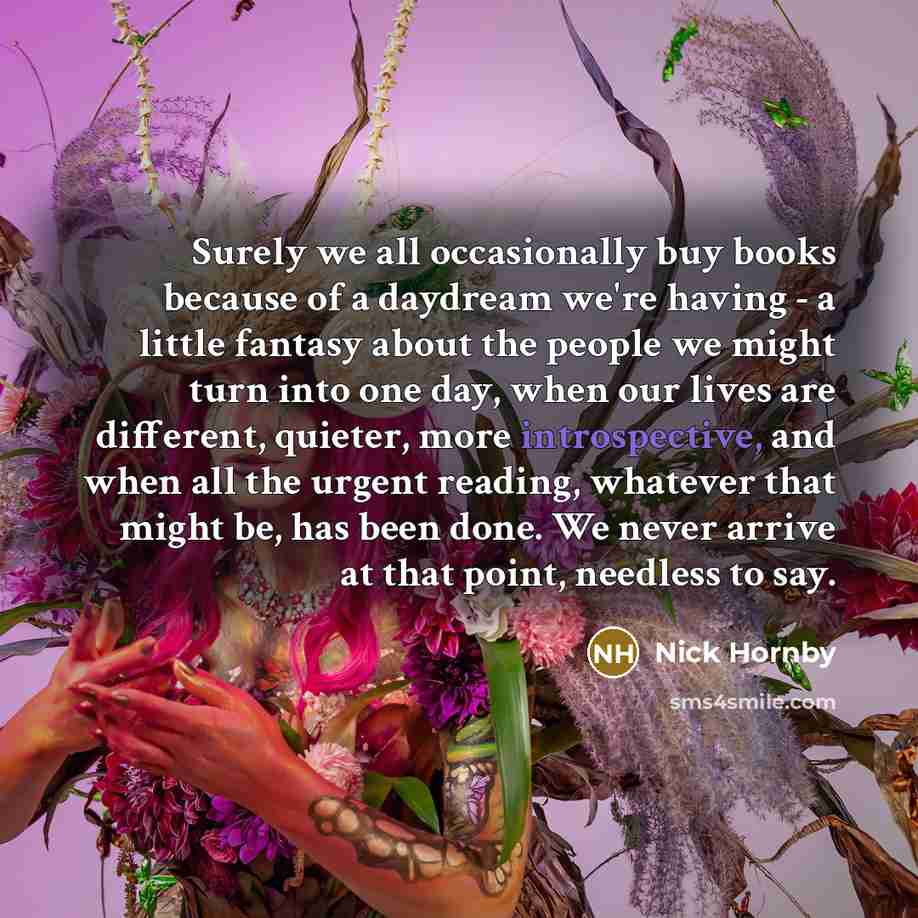 “Surely we all occasionally buy books because of a daydream…” quote by Nick Hornby