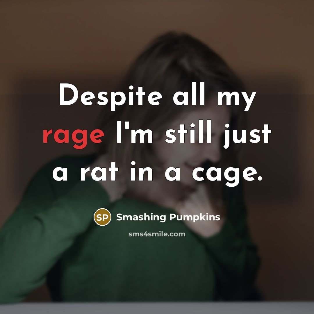“Despite all my rage I'm still just a rat in…” quote by Smashing Pumpkins