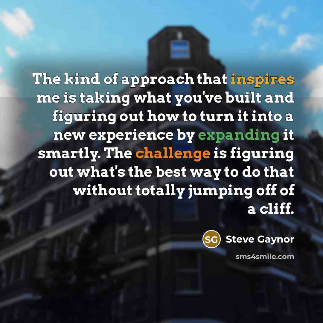 “The kind of approach that inspires me is taking what…” quote by Steve Gaynor