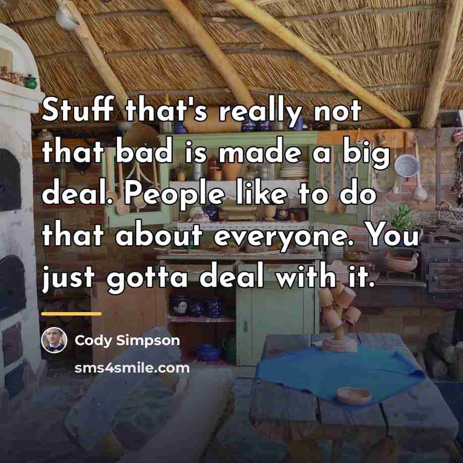 “Stuff that's really not that bad is made a big…” quote by Cody Simpson