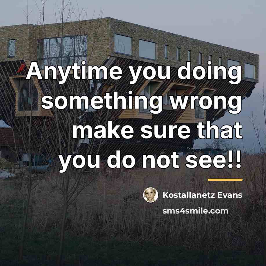 “Anytime you doing something wrong make sure that you do…” quote by Kostallanetz Evans
