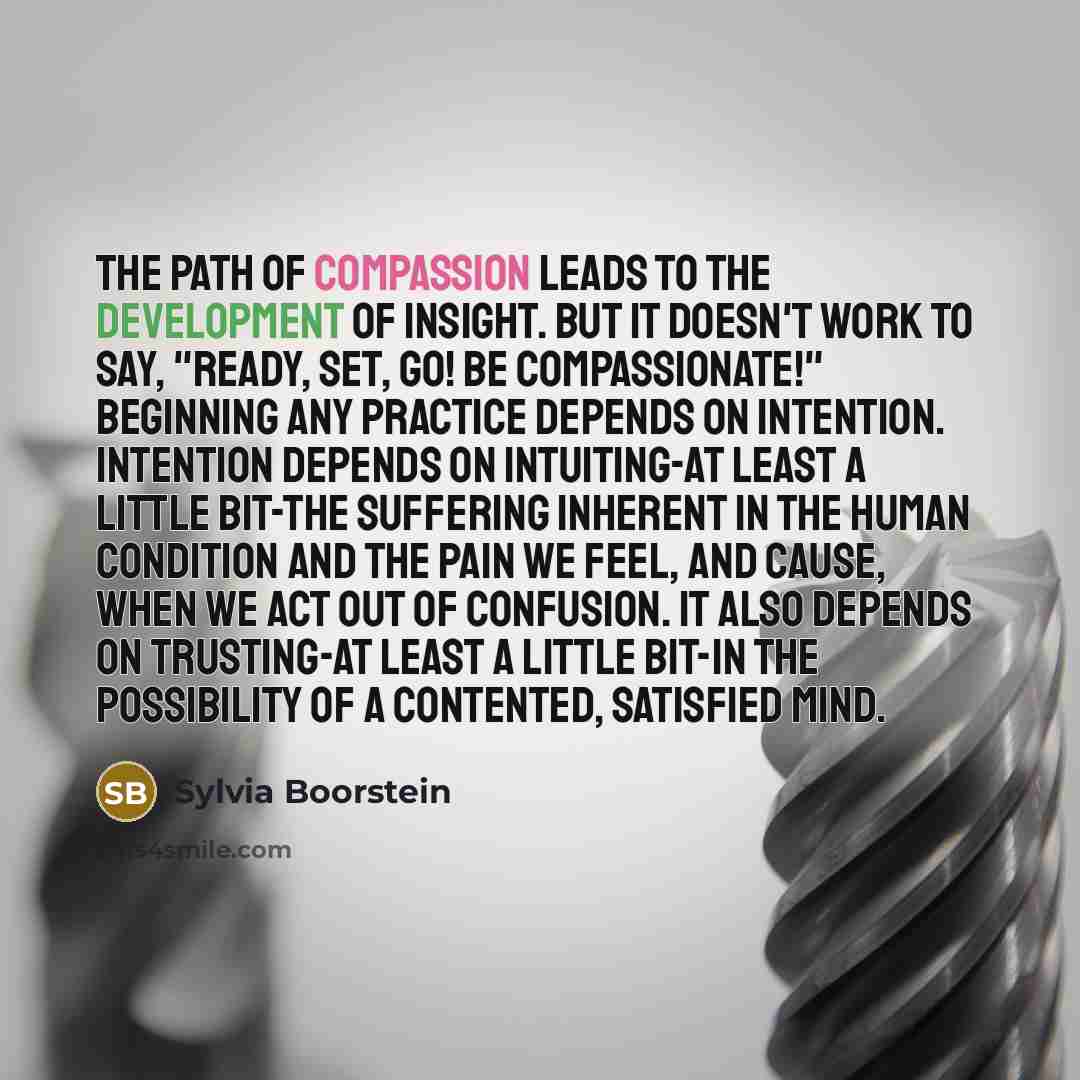 “The path of compassion leads to the development of insight.…” quote by Sylvia Boorstein