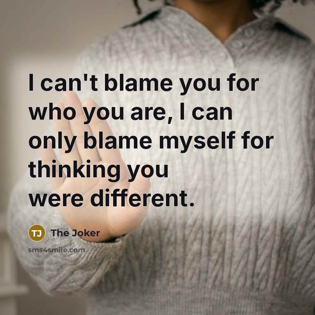 “I can't blame you for who you are, I can…” quote by The Joker