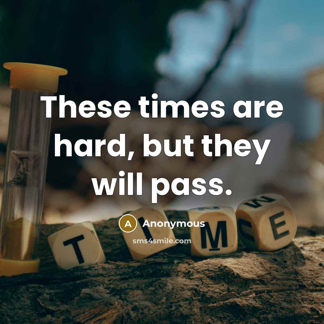 “These times are hard, but they will pass.…” quote by Anonymous