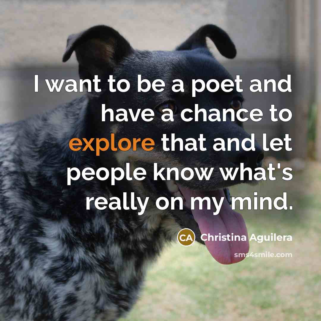 “I want to be a poet and have a chance…” quote by Christina Aguilera