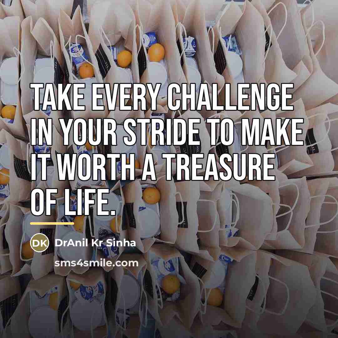 “Take every challenge in your stride to make it worth…” quote by DrAnil Kr Sinha