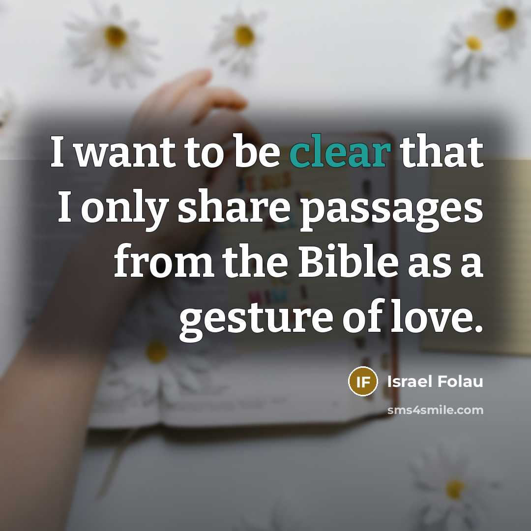 “I want to be clear that I only share passages…” quote by Israel Folau