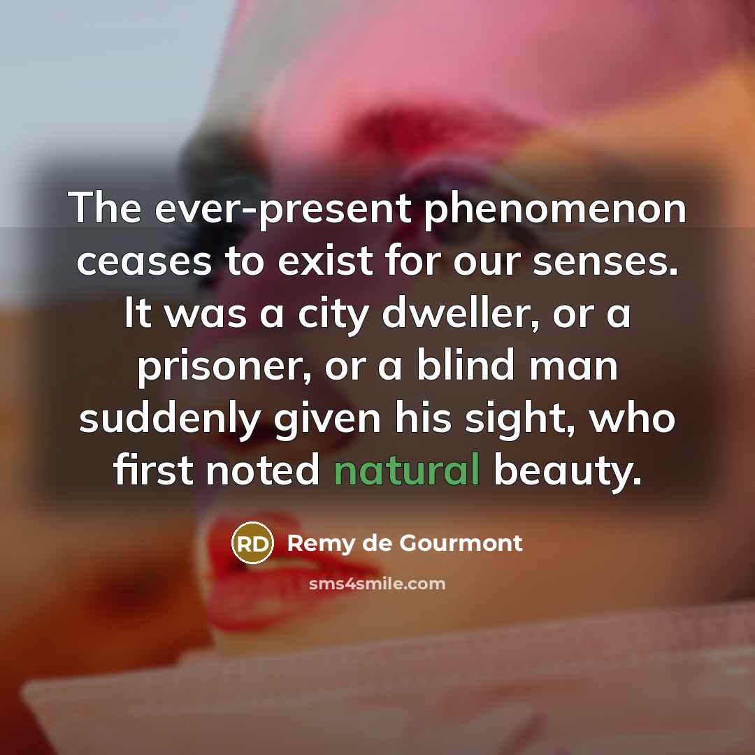 “The ever-present phenomenon ceases to exist for our senses. It…” quote by Remy de Gourmont