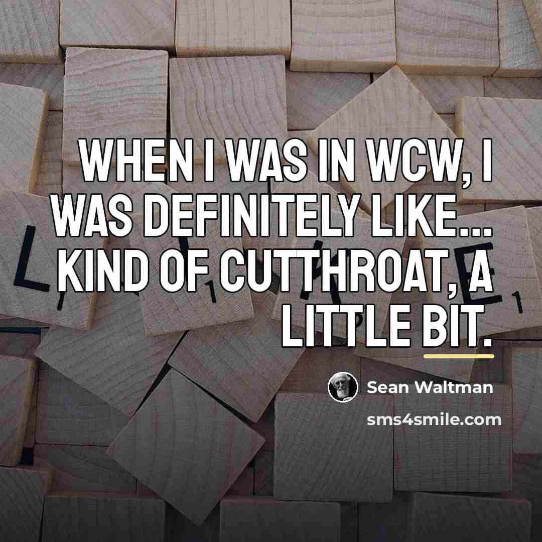 “When I was in WCW, I was definitely like... kind…” quote by Sean Waltman