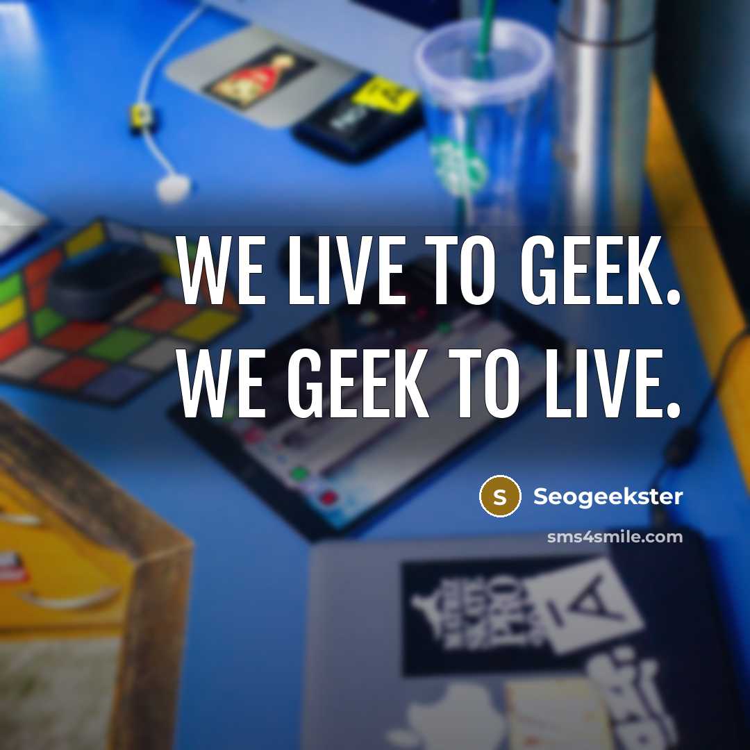 “We Live to Geek. We Geek to Live.” quote by Seogeekster