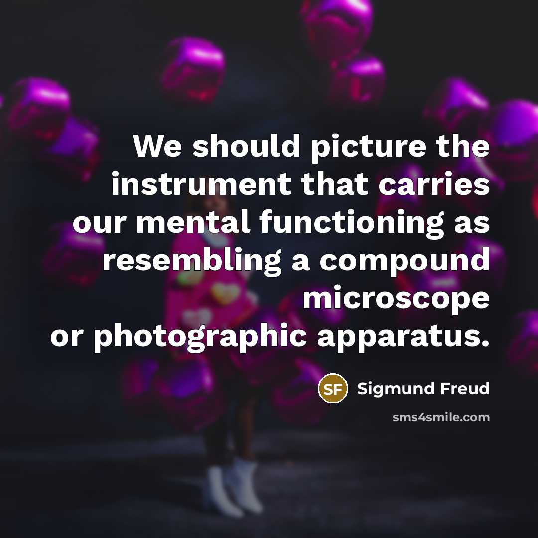 “We should picture the instrument that carries our mental functioning…” quote by Sigmund Freud