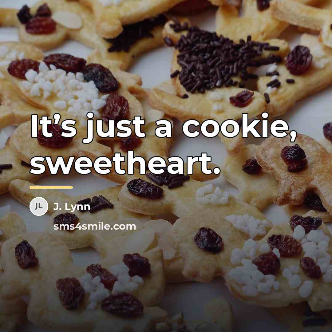 “It’s just a cookie, sweetheart.…” quote by J. Lynn