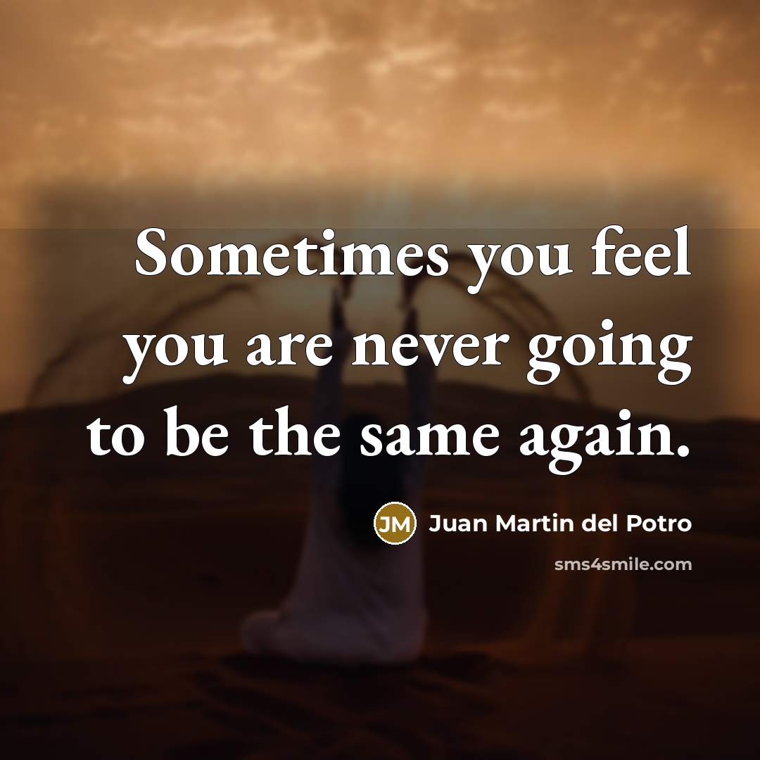 “Sometimes you feel you are never going to be the…” quote by Juan Martin del Potro