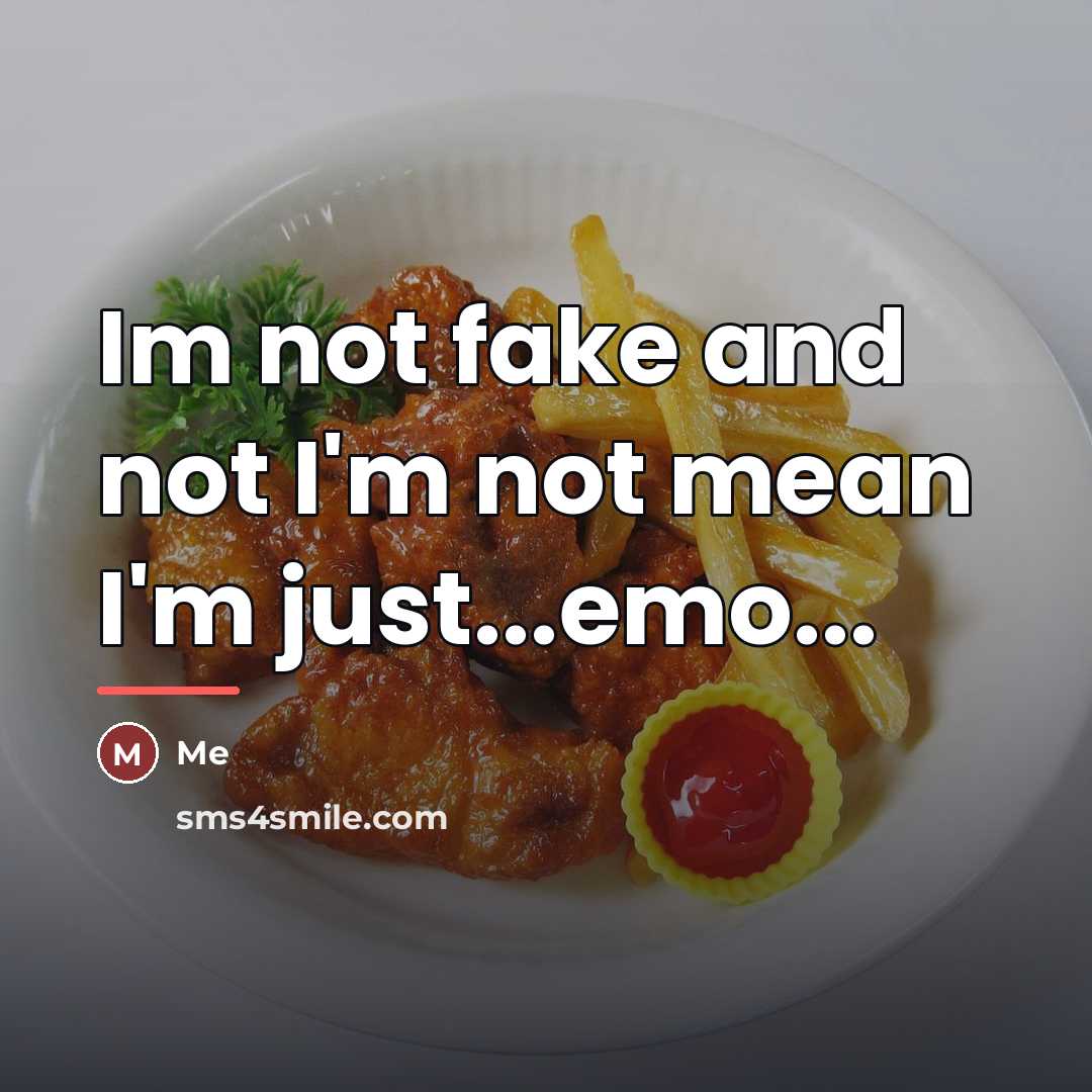 “Im not fake and not I'm not mean I'm just...emo...…” quote by Me