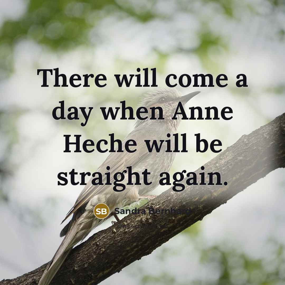 “There will come a day when Anne Heche will be…” quote by Sandra Bernhard