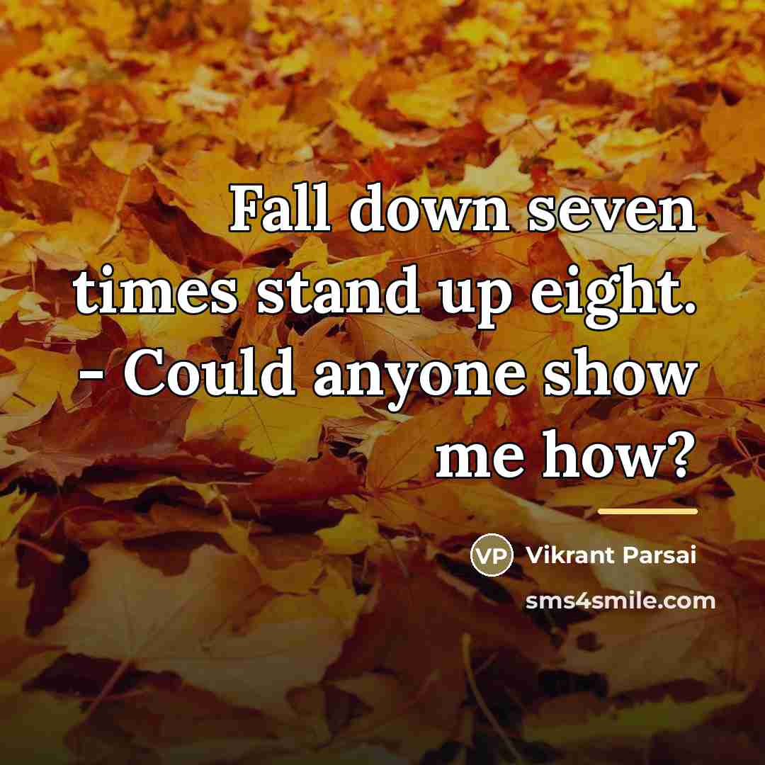 “Fall down seven times stand up eight. - Could anyone…” quote by Vikrant Parsai