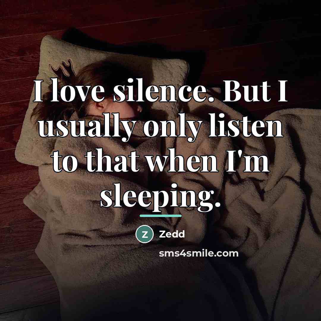 “I love silence. But I usually only listen to that…” quote by Zedd