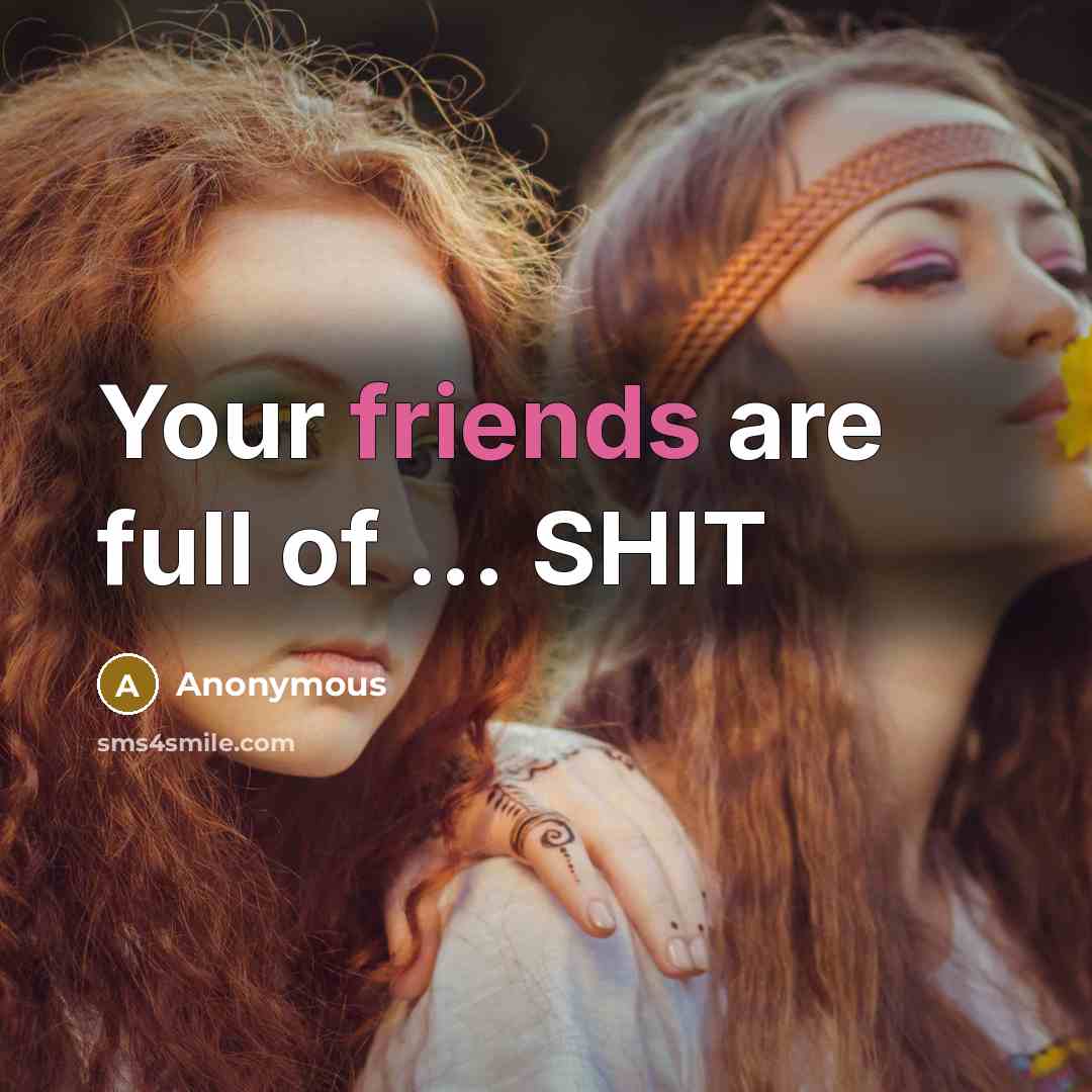 “Your friends are full of ........ SHIT…” quote by Anonymous