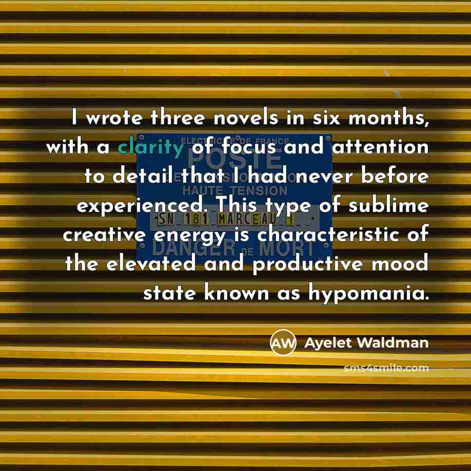 “I wrote three novels in six months, with a clarity…” quote by Ayelet Waldman
